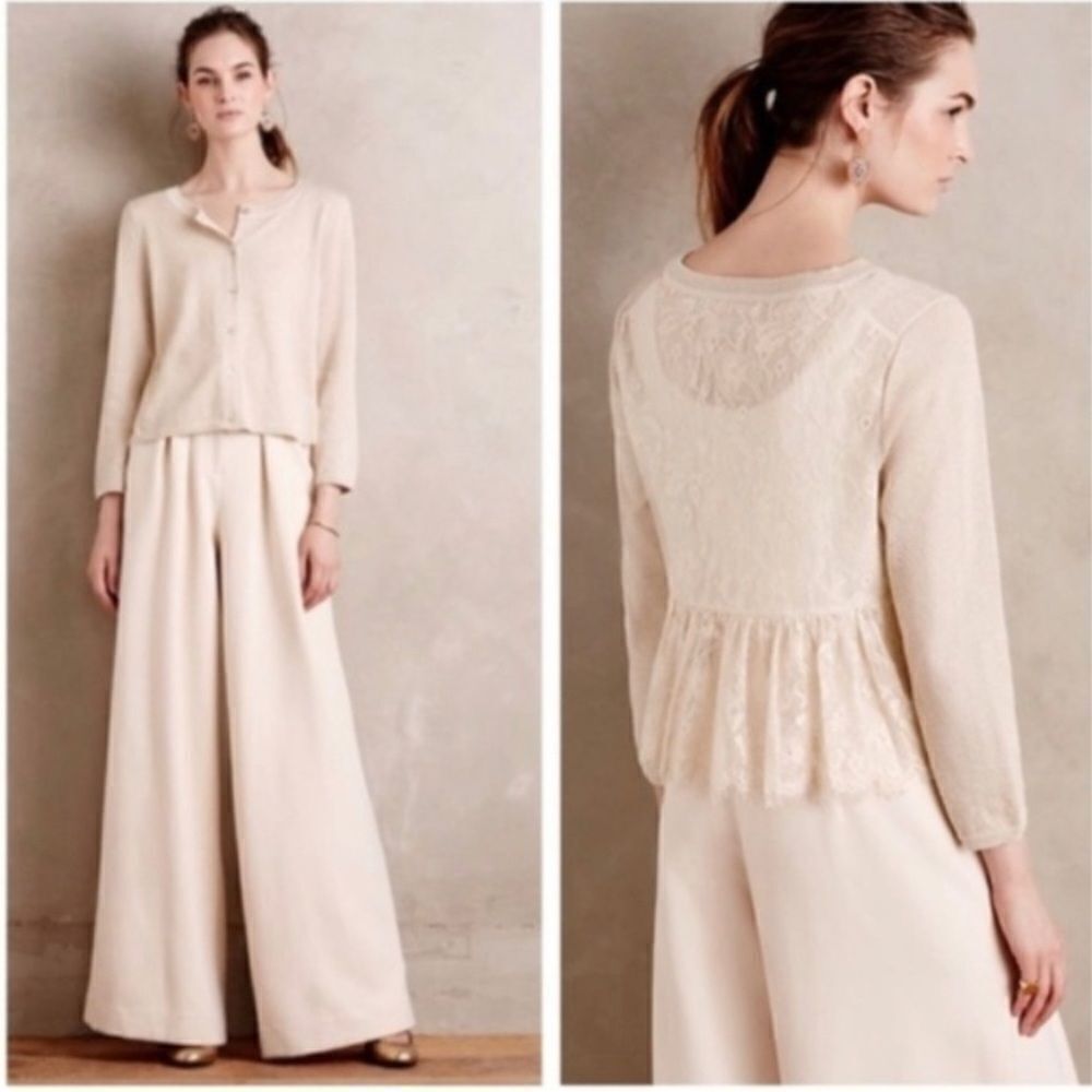 Anthropologie | Knitted Knotted Afterward Lace Cardigan